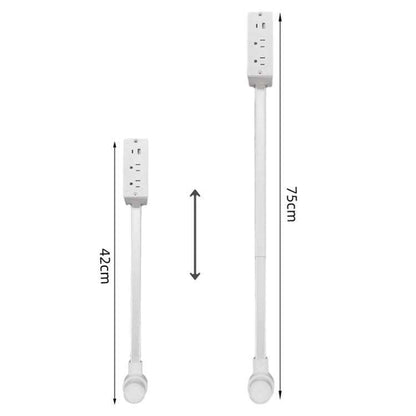 Wall Outlet Extender with Retractable Cord and Dual USB Charging Ports