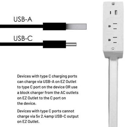 Wall Outlet Extender with Retractable Cord and Dual USB Charging Ports