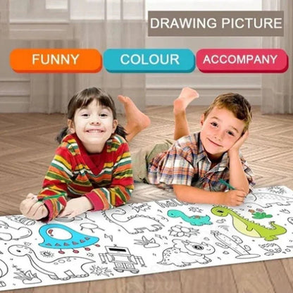 Reusable Drawing Wall Sticker with Numbered Sections and Adhesive Backing, 118in Length