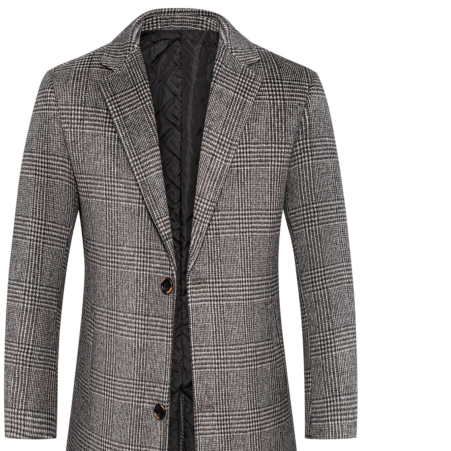 Oxford Plaid Wool Overcoat
