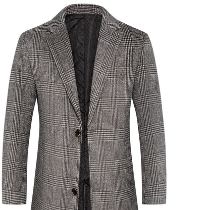 Oxford Plaid Wool Overcoat