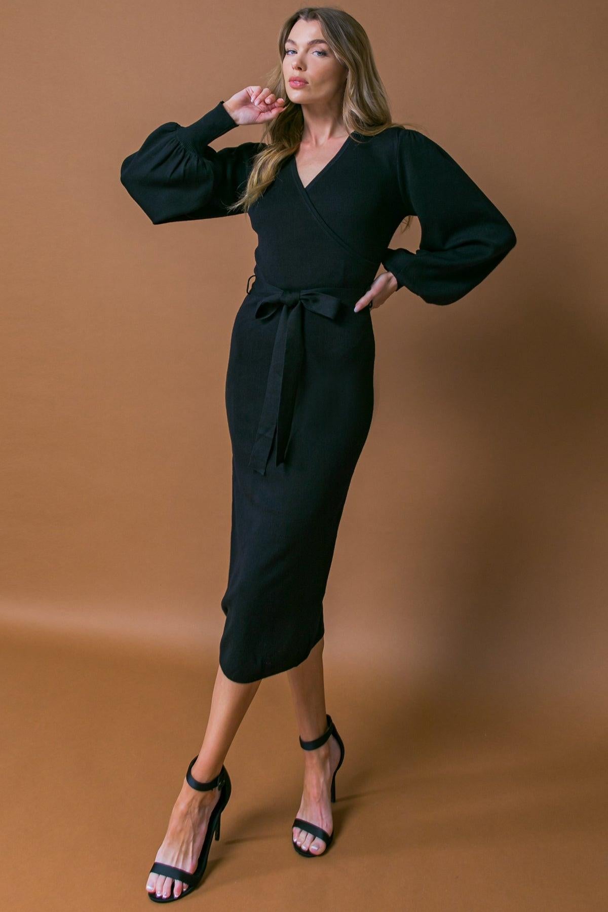 Luna Surplice Sweater Midi