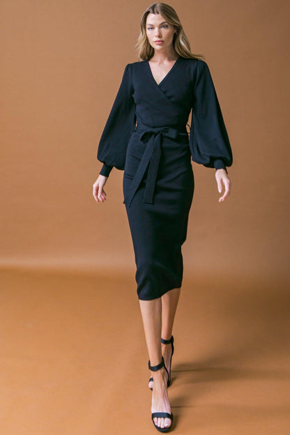 Luna Surplice Sweater Midi