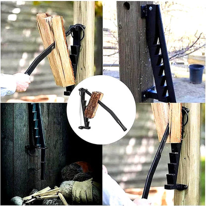 Wall Mounted Firewood Splitter with Lever Action and Carbon Steel Blade