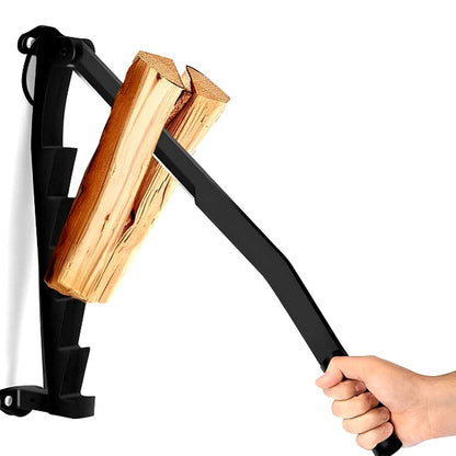 Wall Mounted Firewood Splitter with Lever Action and Carbon Steel Blade