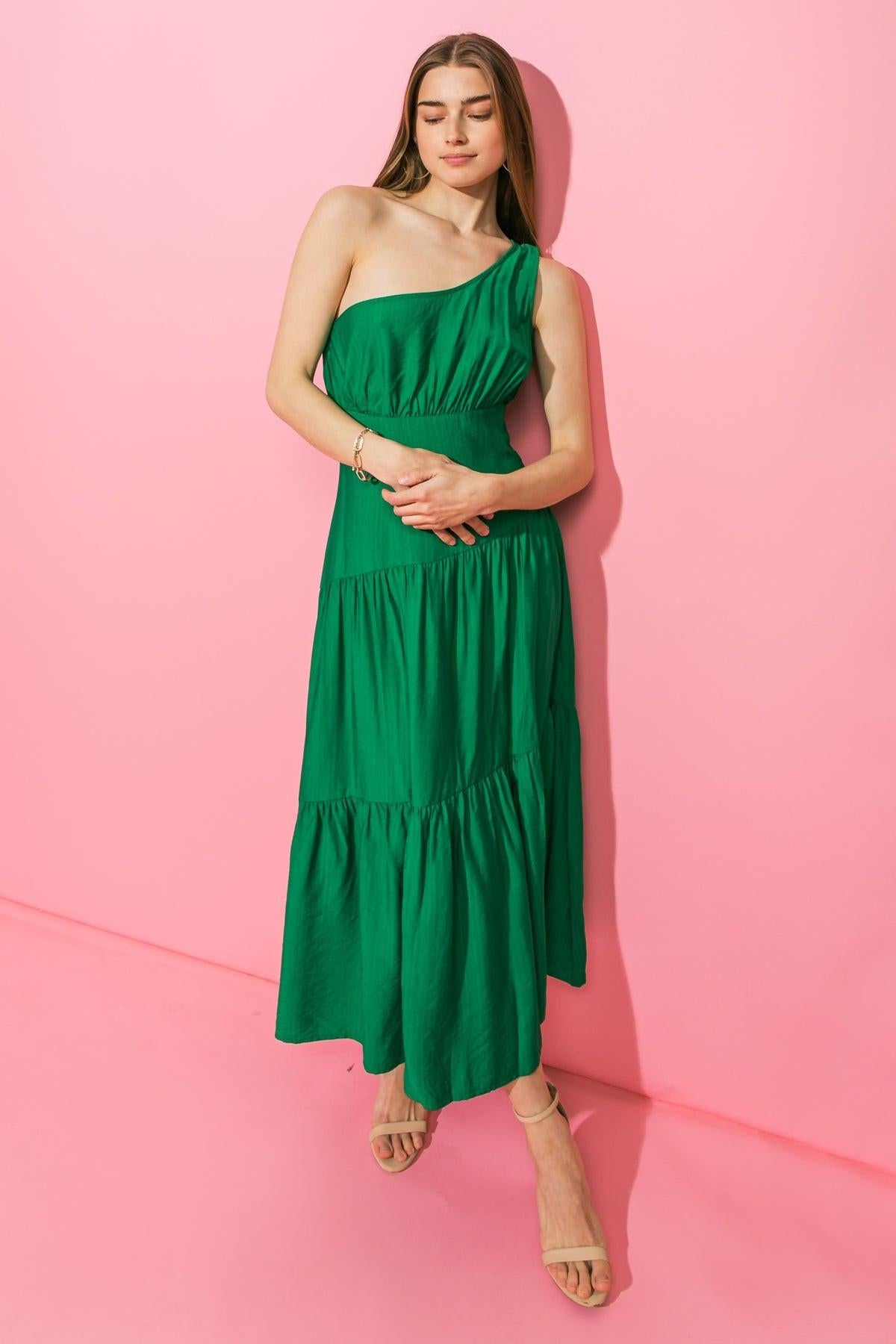 Luna One Shoulder Midi