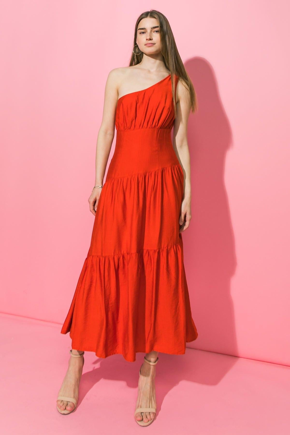 Luna One Shoulder Midi