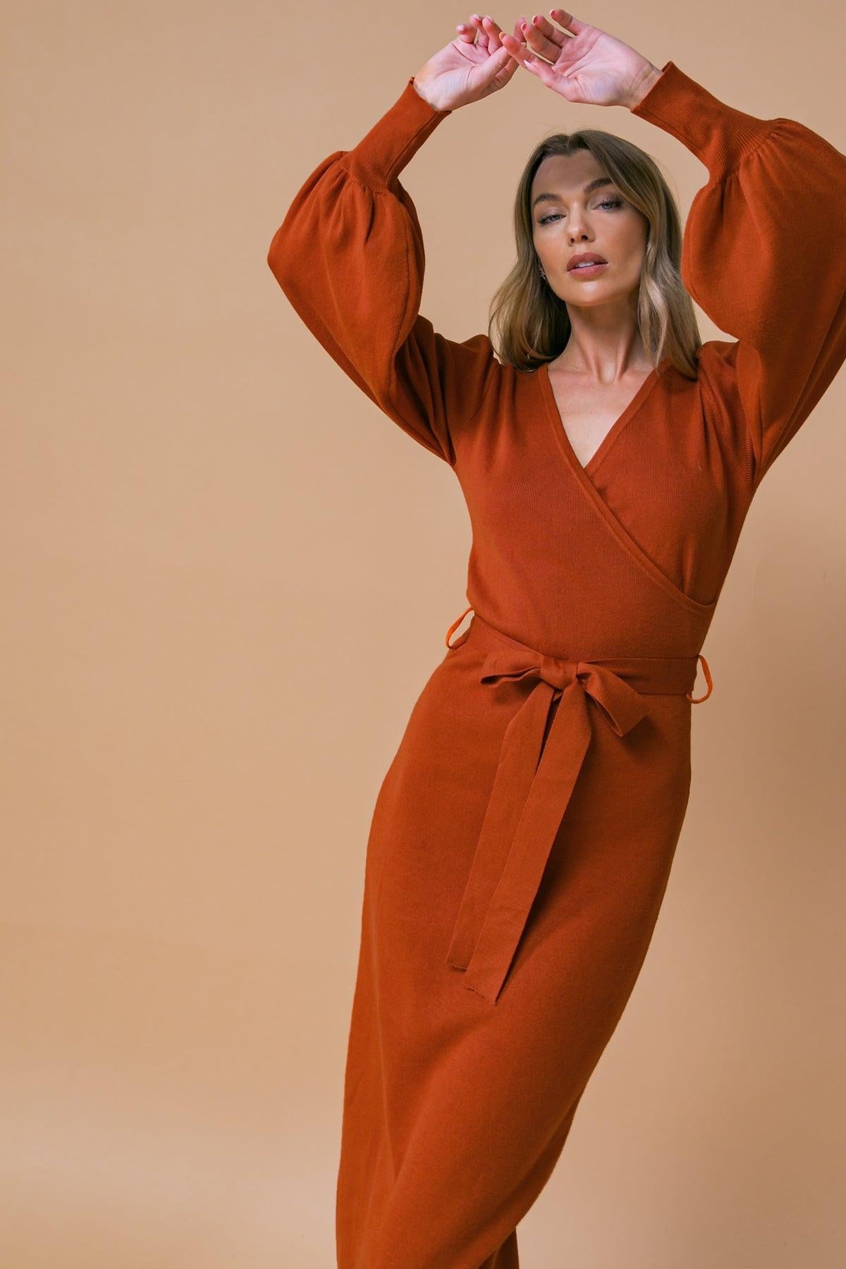 Luna Surplice Sweater Midi