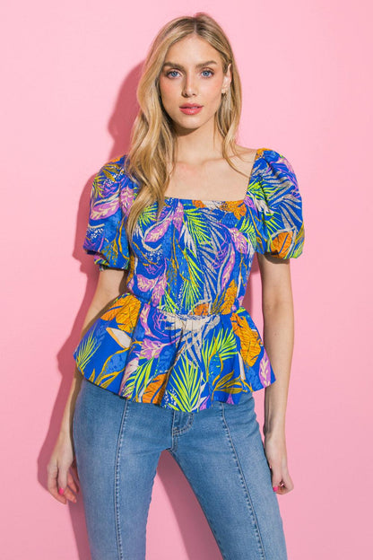 Amara Printed Poplin Top