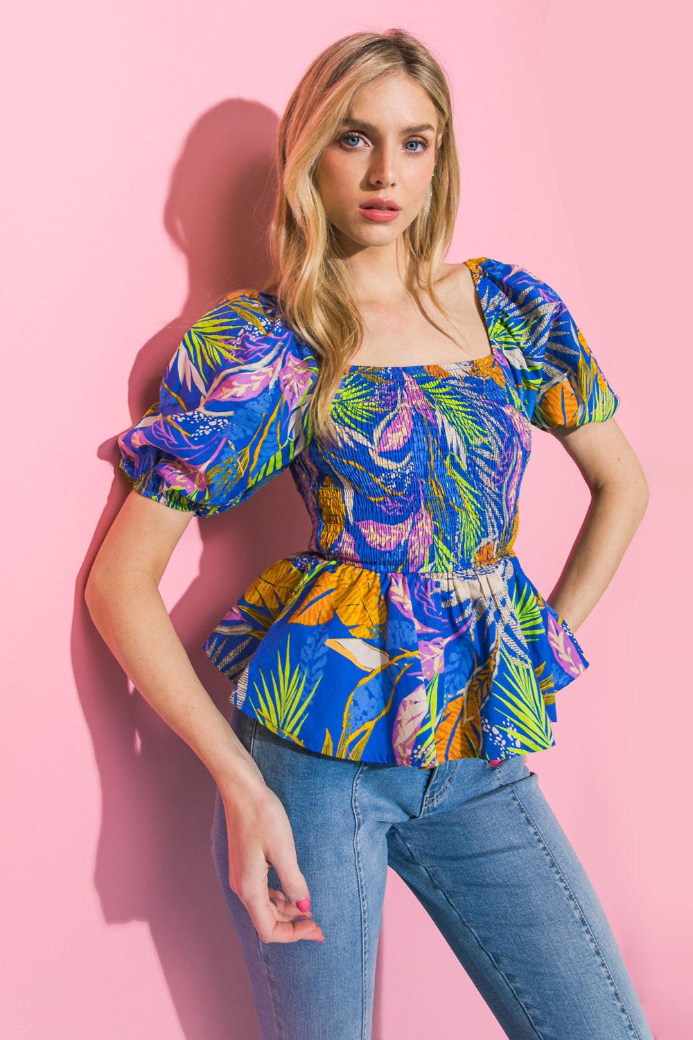 Amara Printed Poplin Top