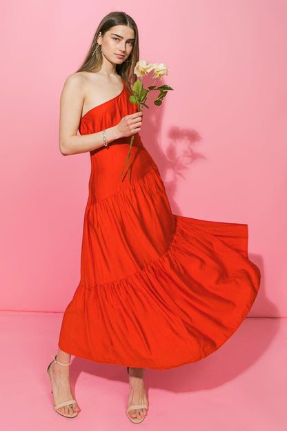 Luna One Shoulder Midi