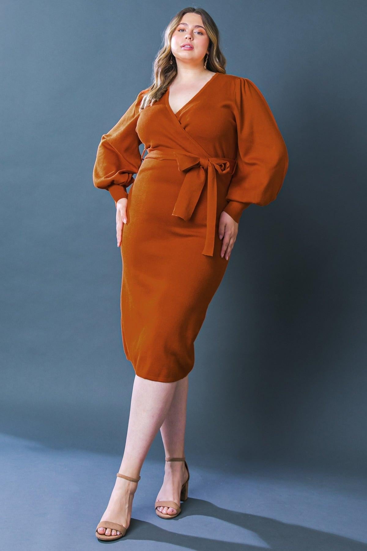 Luna Surplice Sweater Midi
