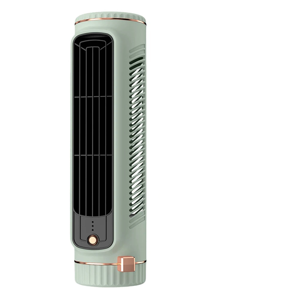 Compact Tower Fan with 60 Degree Swivel and Rechargeable Battery