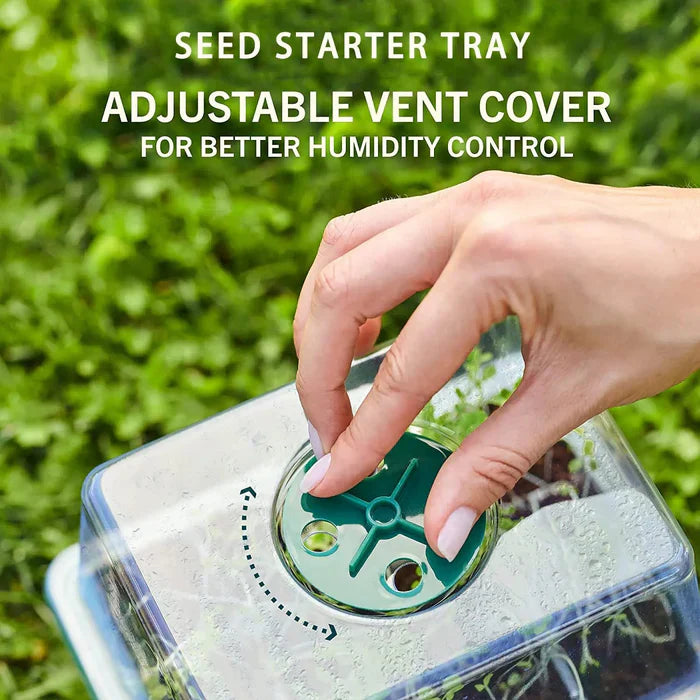 Seedling Starter Tray with Full Spectrum Grow Light and Raised Dome Cover