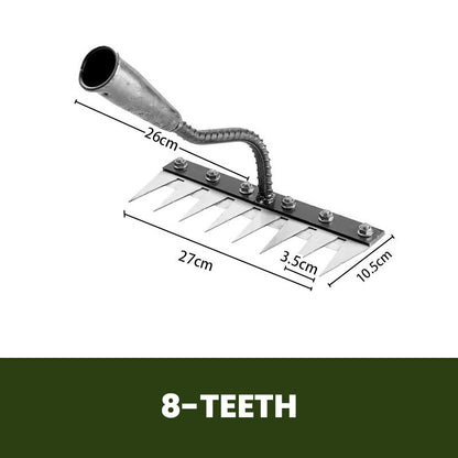 Detachable Carbon Steel Rake Head with Nail Hole Mounting for Wooden Poles