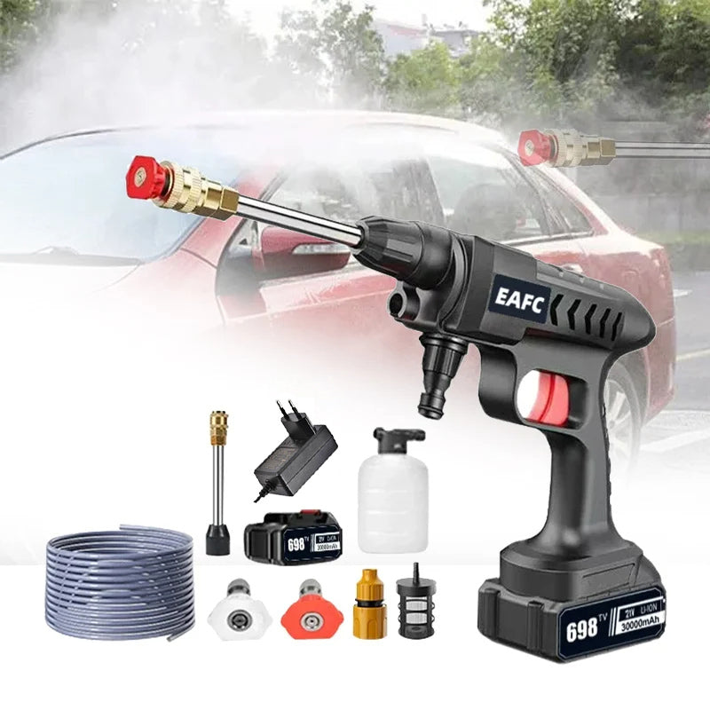 Cordless Pressure Washer with 60Bar Power and Three Spray Modes, 50 Minute Runtime
