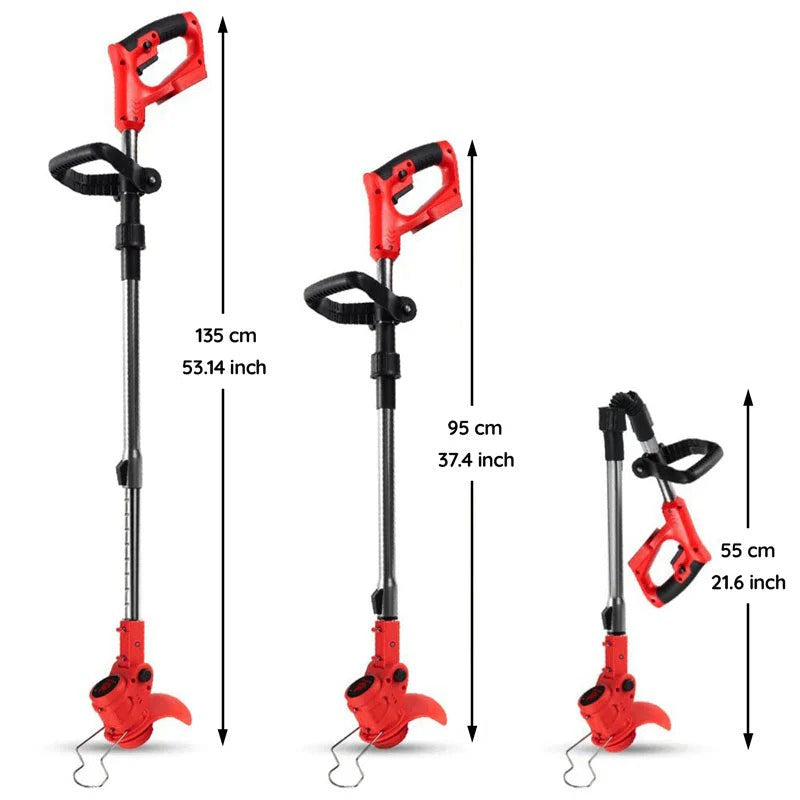 Cordless Grass Trimmer with 24v Battery and Interchangeable Blades, Telescopic Shaft