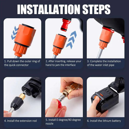 Cordless Pressure Washer with Rechargeable Battery for Car and Patio Use