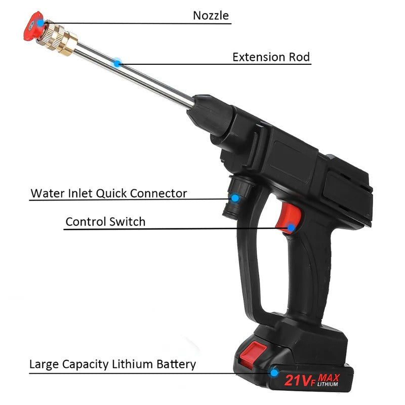 Cordless Pressure Washer with Rechargeable Battery for Car and Patio Use