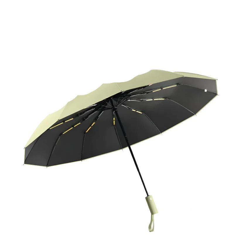 Manual Foldable Umbrella with Reinforced Frame and Rain Sun Coverage