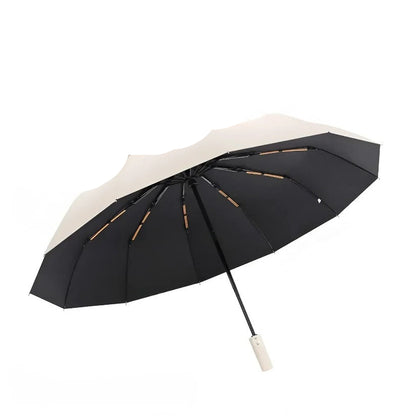 Manual Foldable Umbrella with Reinforced Frame and Rain Sun Coverage