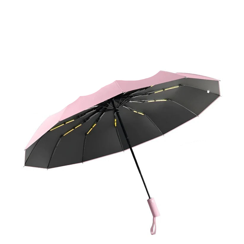 Manual Foldable Umbrella with Reinforced Frame and Rain Sun Coverage