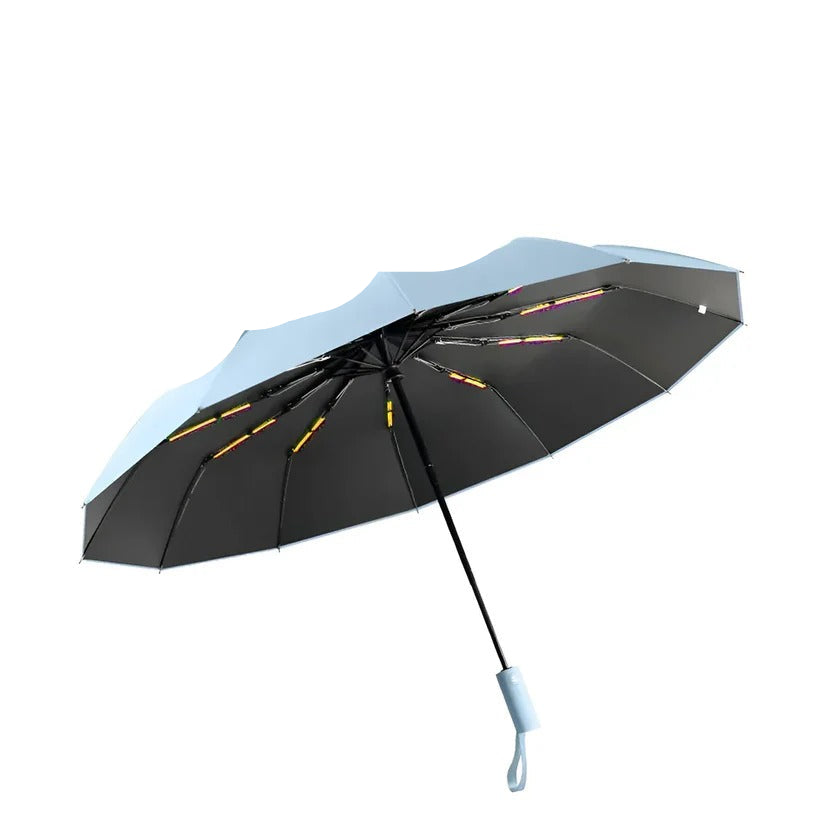 Manual Foldable Umbrella with Reinforced Frame and Rain Sun Coverage