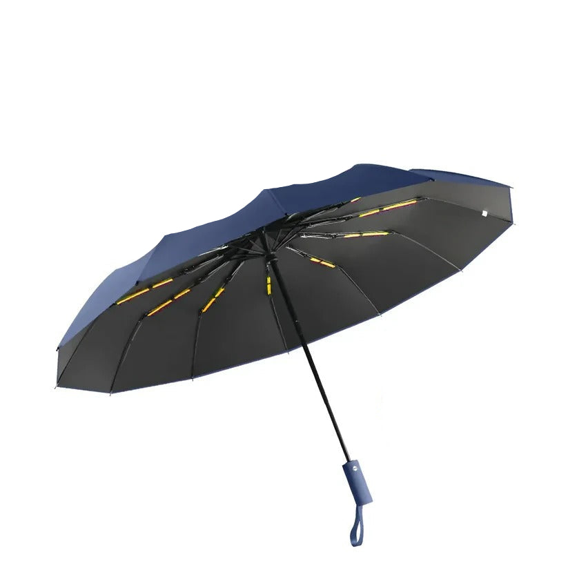 Manual Foldable Umbrella with Reinforced Frame and Rain Sun Coverage