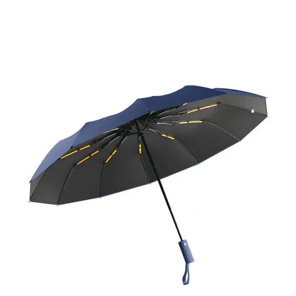 Manual Foldable Umbrella with Reinforced Frame and Rain Sun Coverage