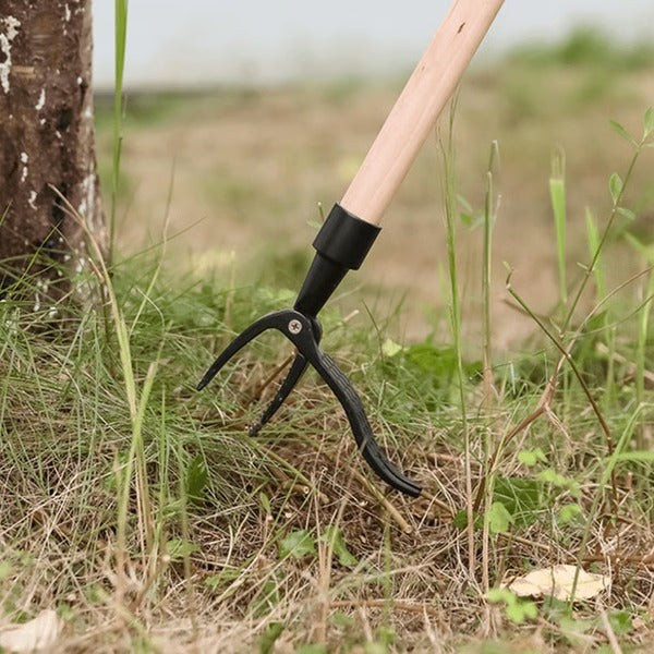 Stand Up Weed Puller with Four Claw Head and Detachable Design