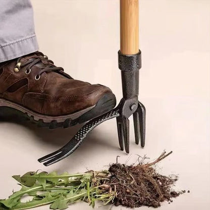 Stand Up Weed Puller with Four Claw Head and Detachable Design