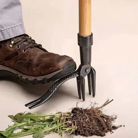 Stand Up Weed Puller with Four Claw Head and Detachable Design