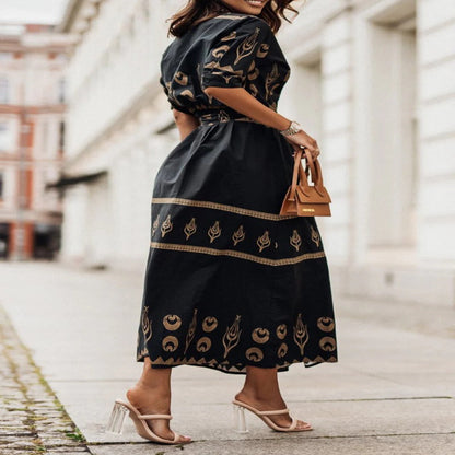 Short Sleeve A Line Dress for Spring and Summer Casual Wear