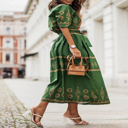 Short Sleeve A Line Dress for Spring and Summer Casual Wear