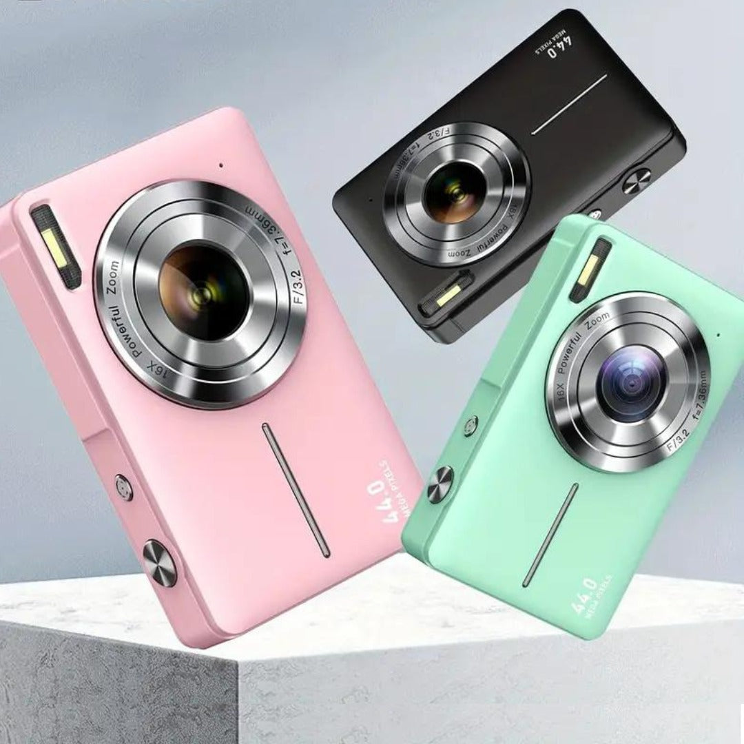 Digital Camera with 1080p Video and Auto Brightness Adjustment, Retro Style