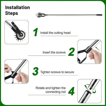 Adjustable Manual Lawn Edger with Rolling Base and Three Height Settings