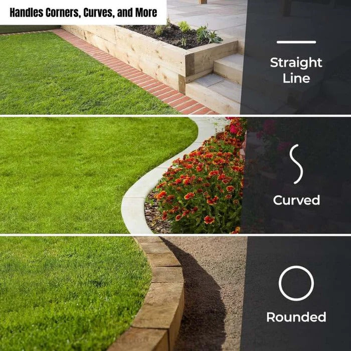 Adjustable Manual Lawn Edger with Rolling Base and Three Height Settings