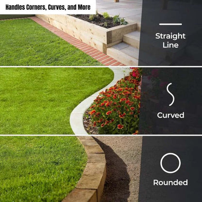 Adjustable Manual Lawn Edger with Rolling Base and Three Height Settings