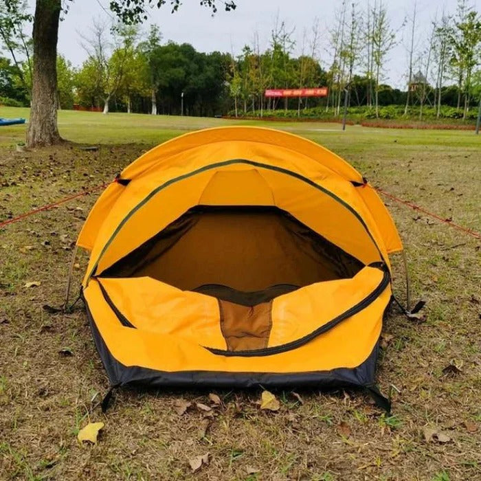 Single-Person Backpacking Tent with Reinforced Base and Mesh Lining, 1.52 lbs