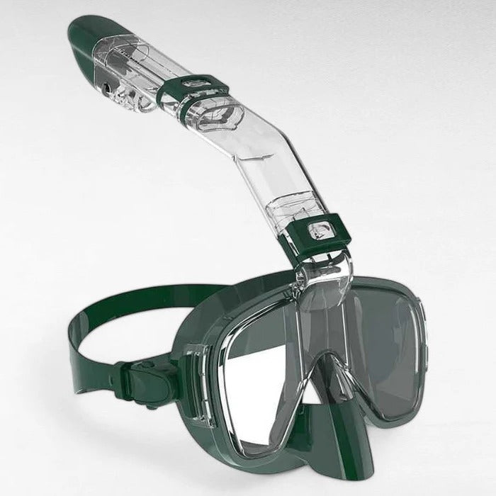 Full Face Snorkeling Mask with Dry Top Breathing Tube and 180 Degree Panoramic Lenses