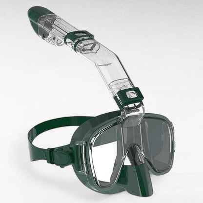 Full Face Snorkeling Mask with Dry Top Breathing Tube and 180 Degree Panoramic Lenses