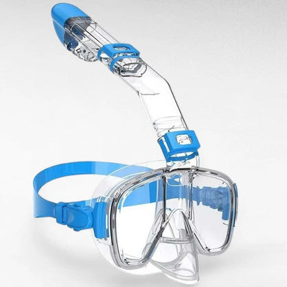 Full Face Snorkeling Mask with Dry Top Breathing Tube and 180 Degree Panoramic Lenses