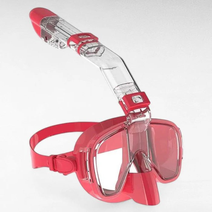 Full Face Snorkeling Mask with Dry Top Breathing Tube and 180 Degree Panoramic Lenses