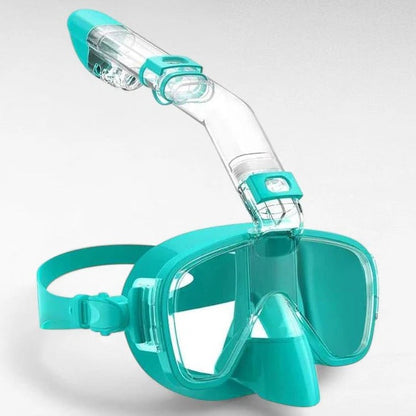 Full Face Snorkeling Mask with Dry Top Breathing Tube and 180 Degree Panoramic Lenses