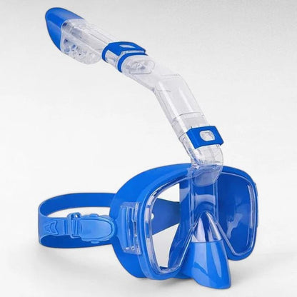 Full Face Snorkeling Mask with Dry Top Breathing Tube and 180 Degree Panoramic Lenses
