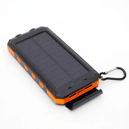 Solar Power Bank with Dual Output Ports and LED Flashlight, 500000 mAh