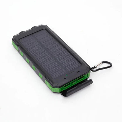 Solar Power Bank with Dual Output Ports and LED Flashlight, 500000 mAh