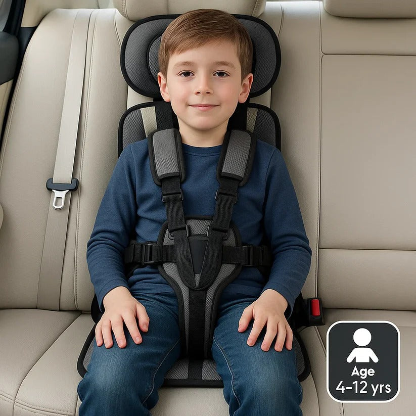 Portable Child Travel Seat with Five Point Harness and Washable Fabric