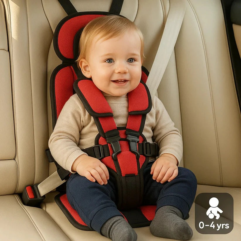 Portable Child Travel Seat with Five Point Harness and Washable Fabric