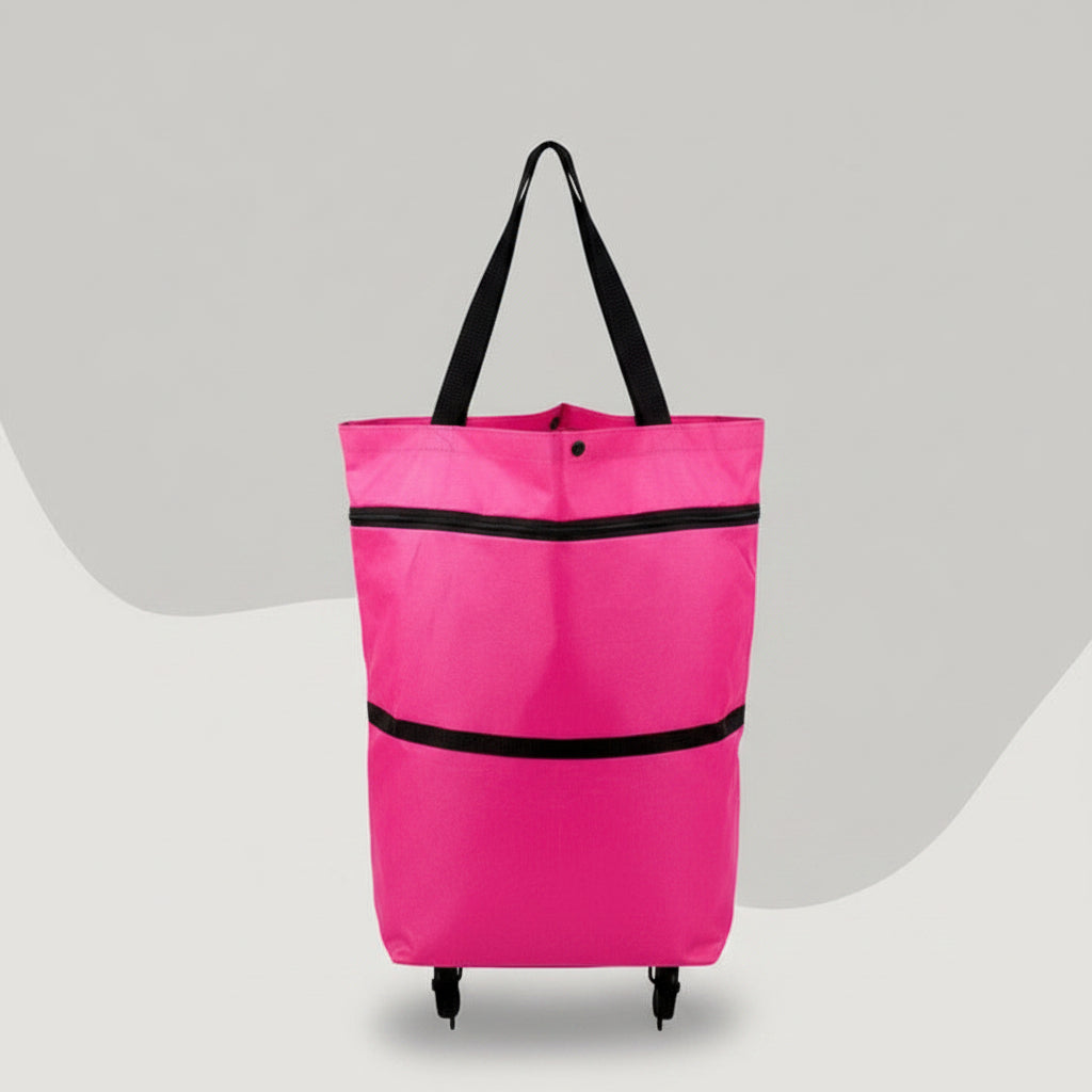 Rolling Shopping Bag with Foldable Design and Extendable Handle, Six Colors